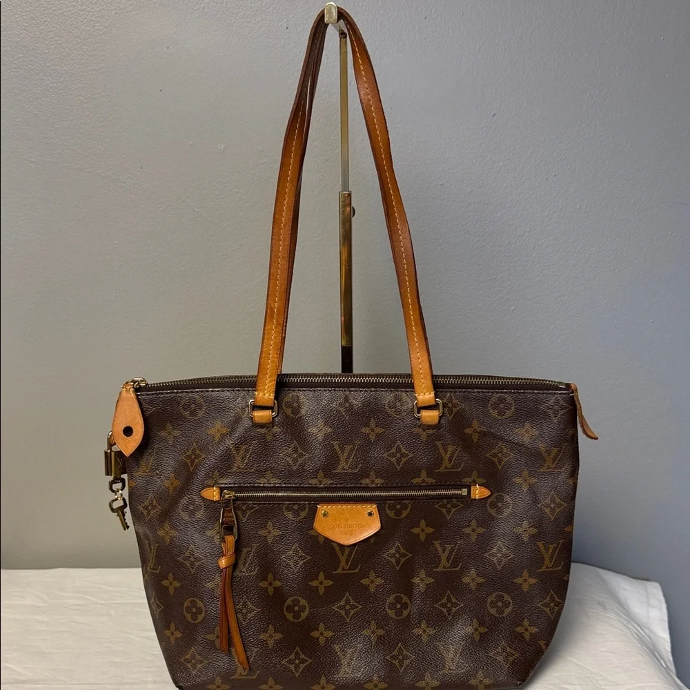 Louis Vuitton Monogram Iena MM Tote Bag Zip Top Shoulder Bag 2016